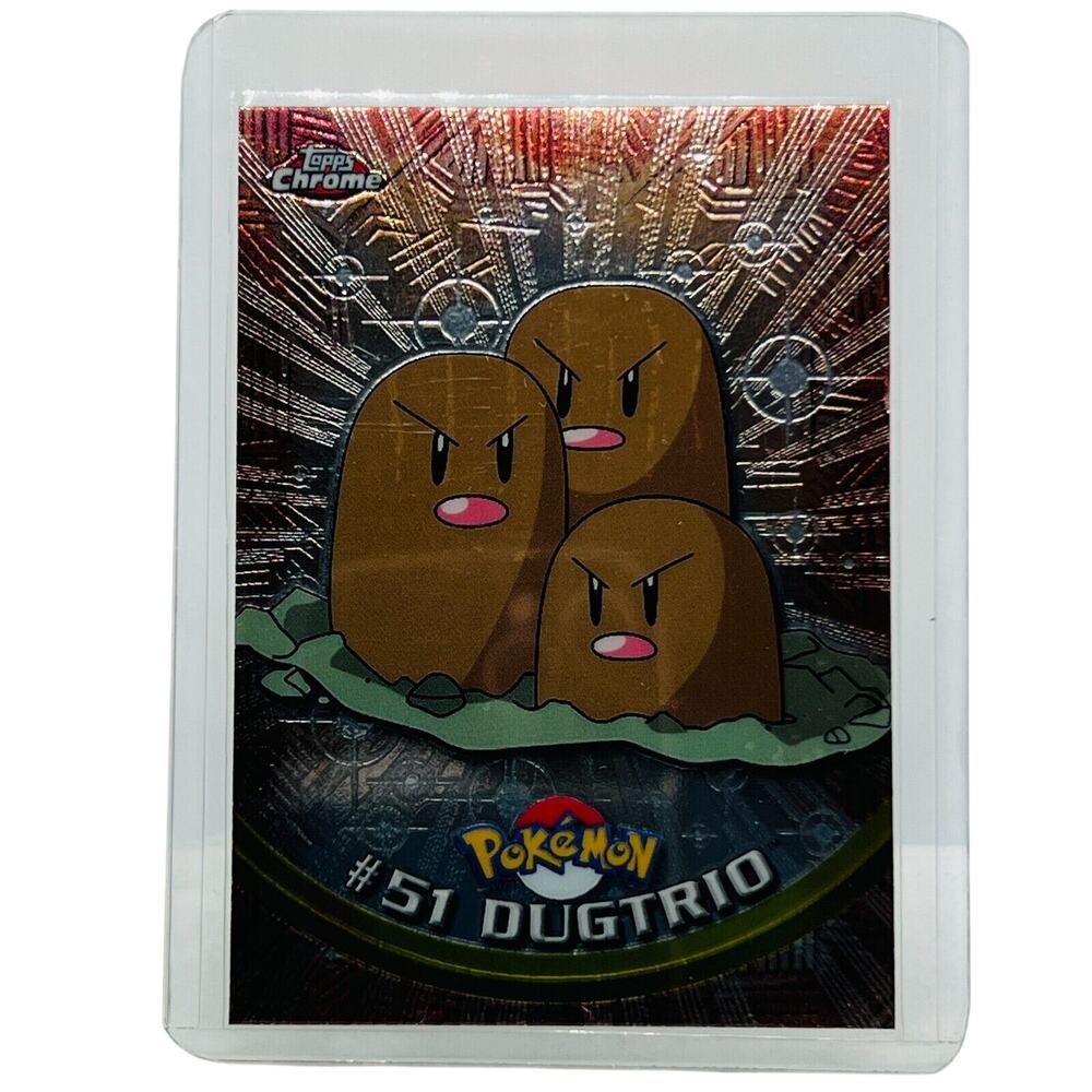 Pokémon Dugtrio #51 Pokemon 2000 Topps TV Animation Chrome Series 1 Holo Foil